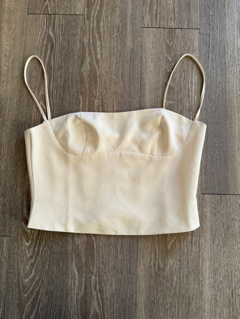 Women's Cream Spaghetti Strap Crop Top